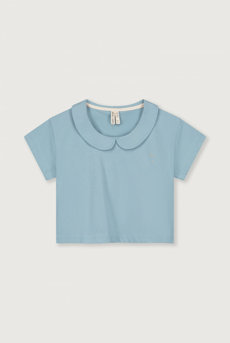 Boxy Collar Top GOTS | Sky