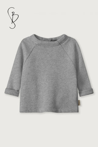 Baby Knitted Jersey Top | Grey Melange