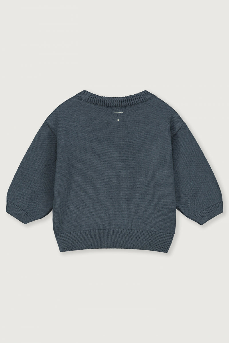 Baby Knitted Jumper | Blue Grey
