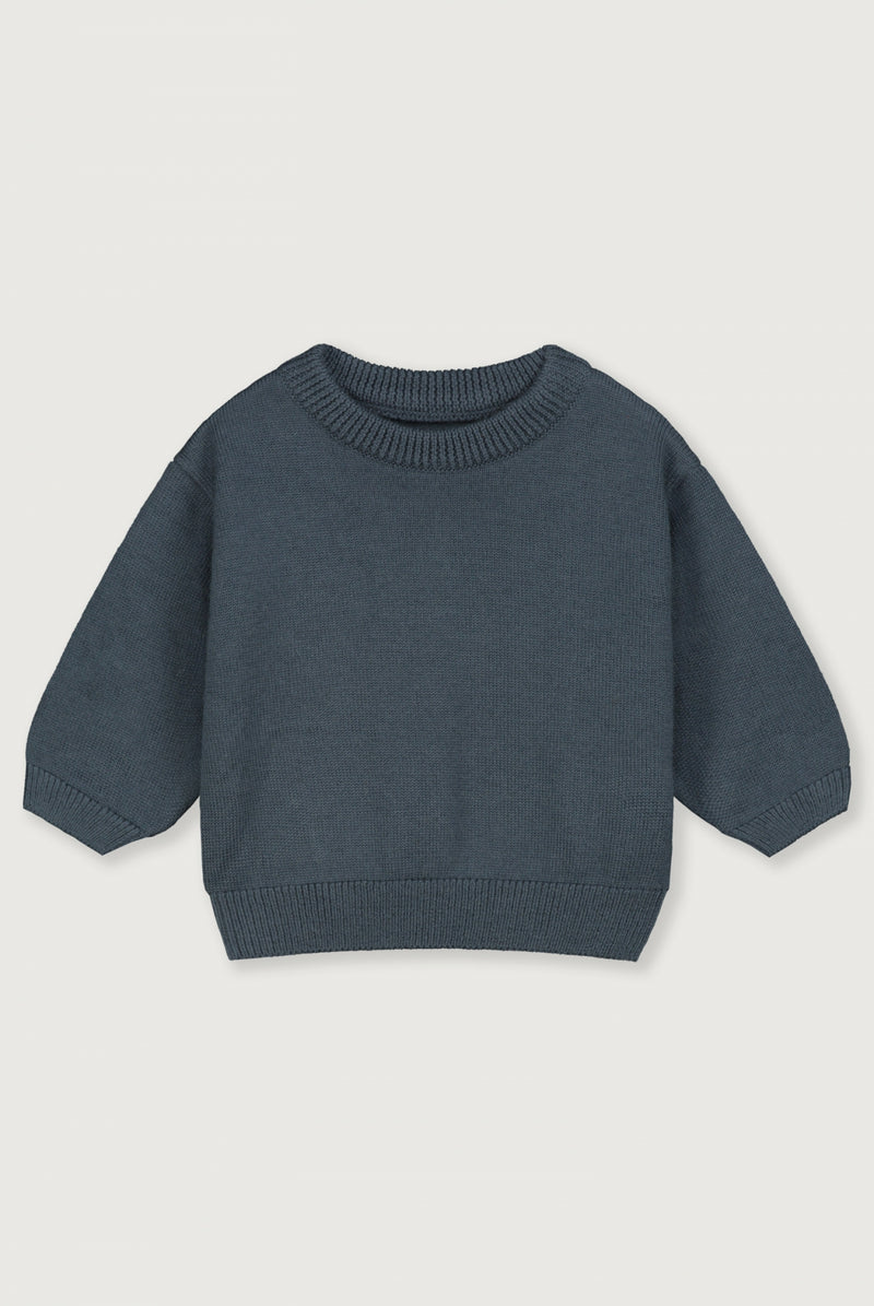 Baby Knitted Jumper | Blue Gray