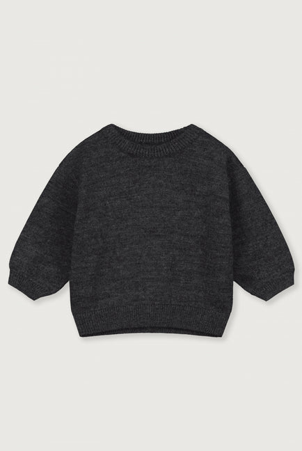 Baby Knitted Jumper | Nearly Black Melange