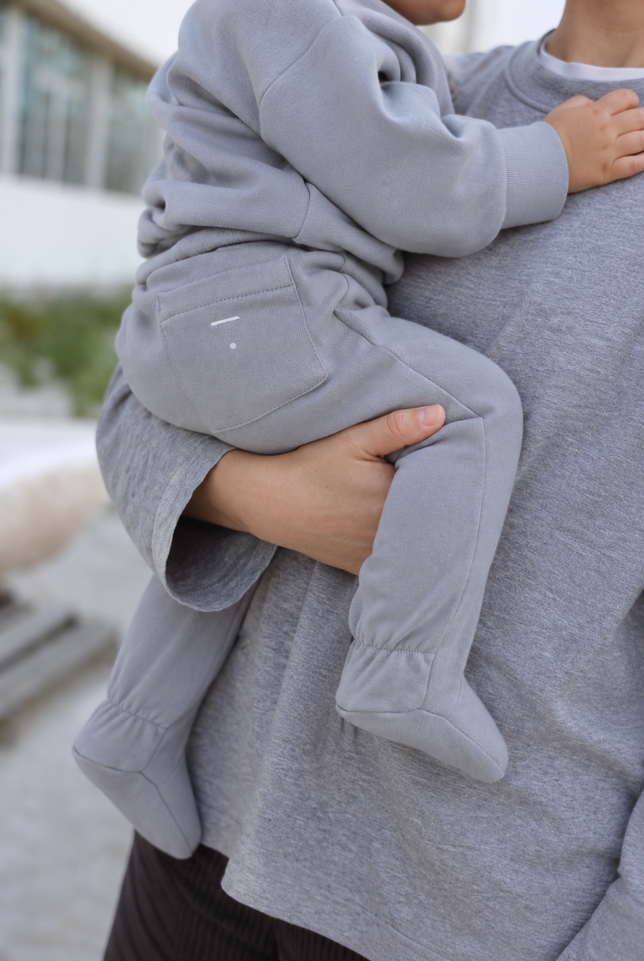 Baby Balloon Fit Footies | Stone Gray