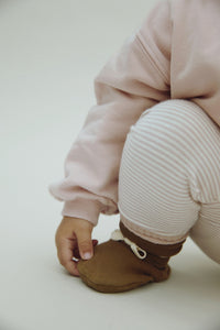 Baby Ribbed Booties | Woody