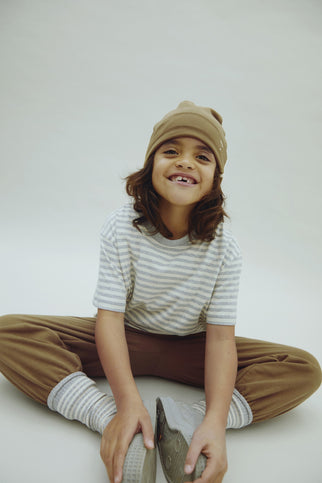 Crewneck Tee | Gray Melange - Cream