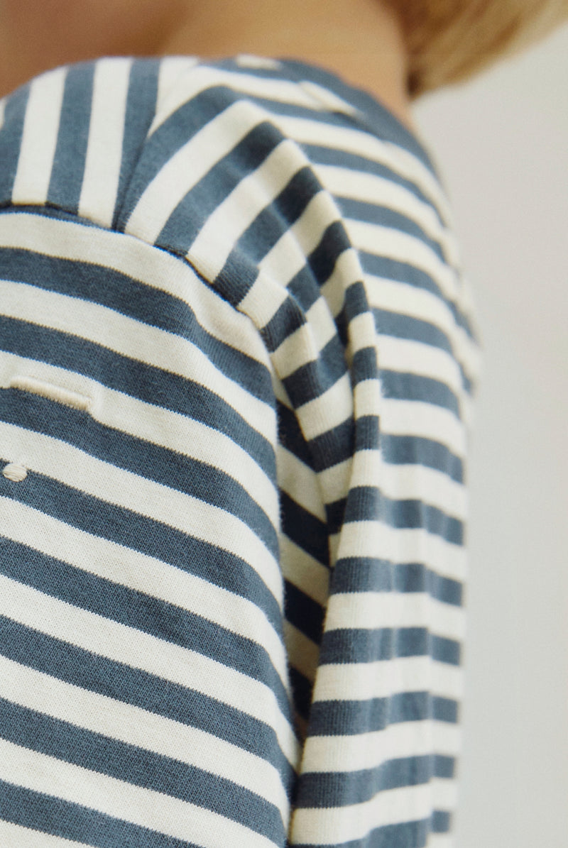 L/S T-Shirt | Blue Grey - Cream