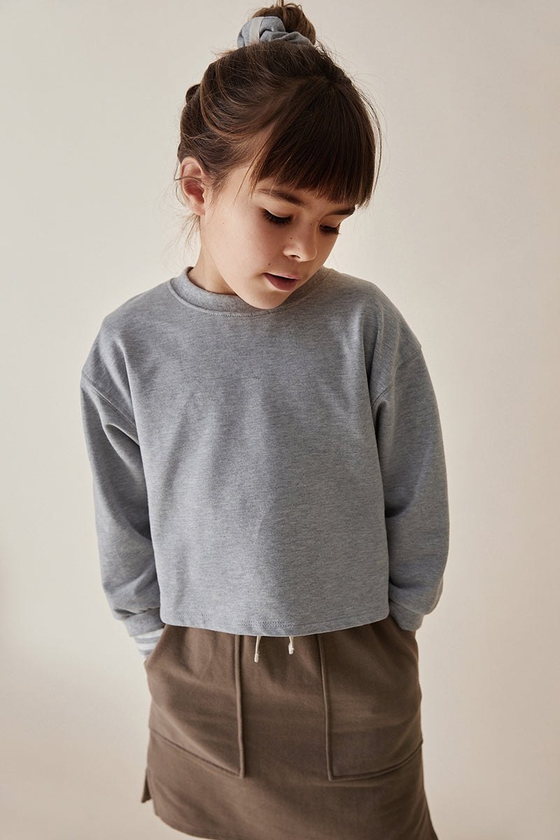 Cropped Sweatshirt | Grey Melange