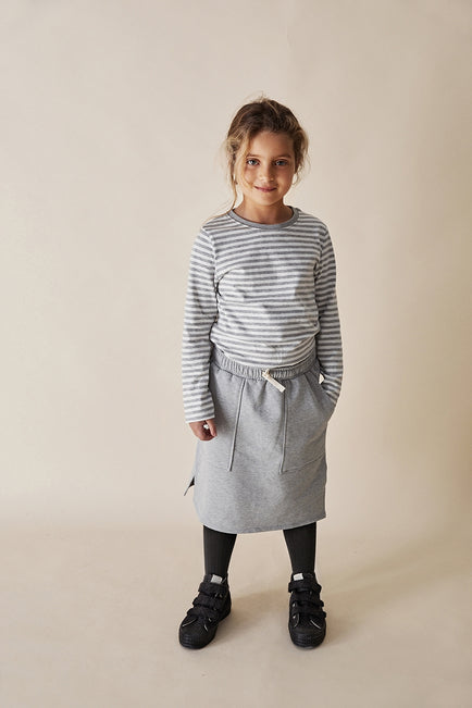 Midi Pocket Skirt | Grey Melange
