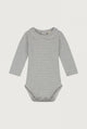 Baby Collar Onesie | Grey Melange - Cream