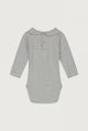 Baby Collar Onesie | Grey Melange - Cream