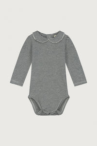 Baby Collar Onesie | Nearly Black - Cream