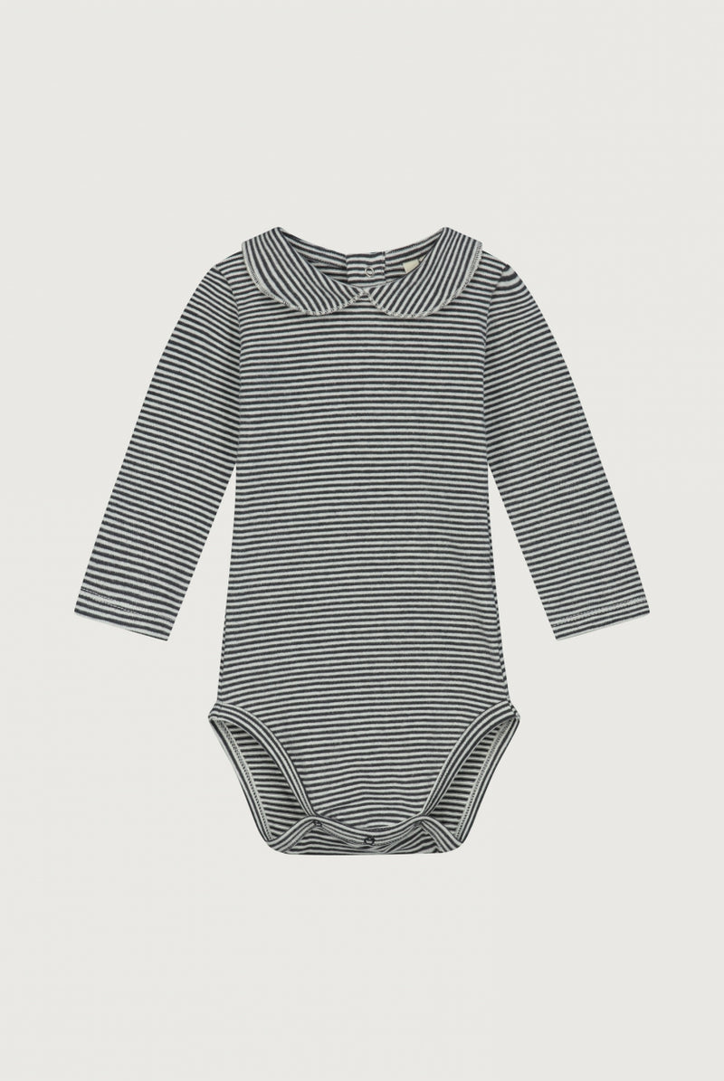 Baby Collar Onesie | Nearly Black - Cream