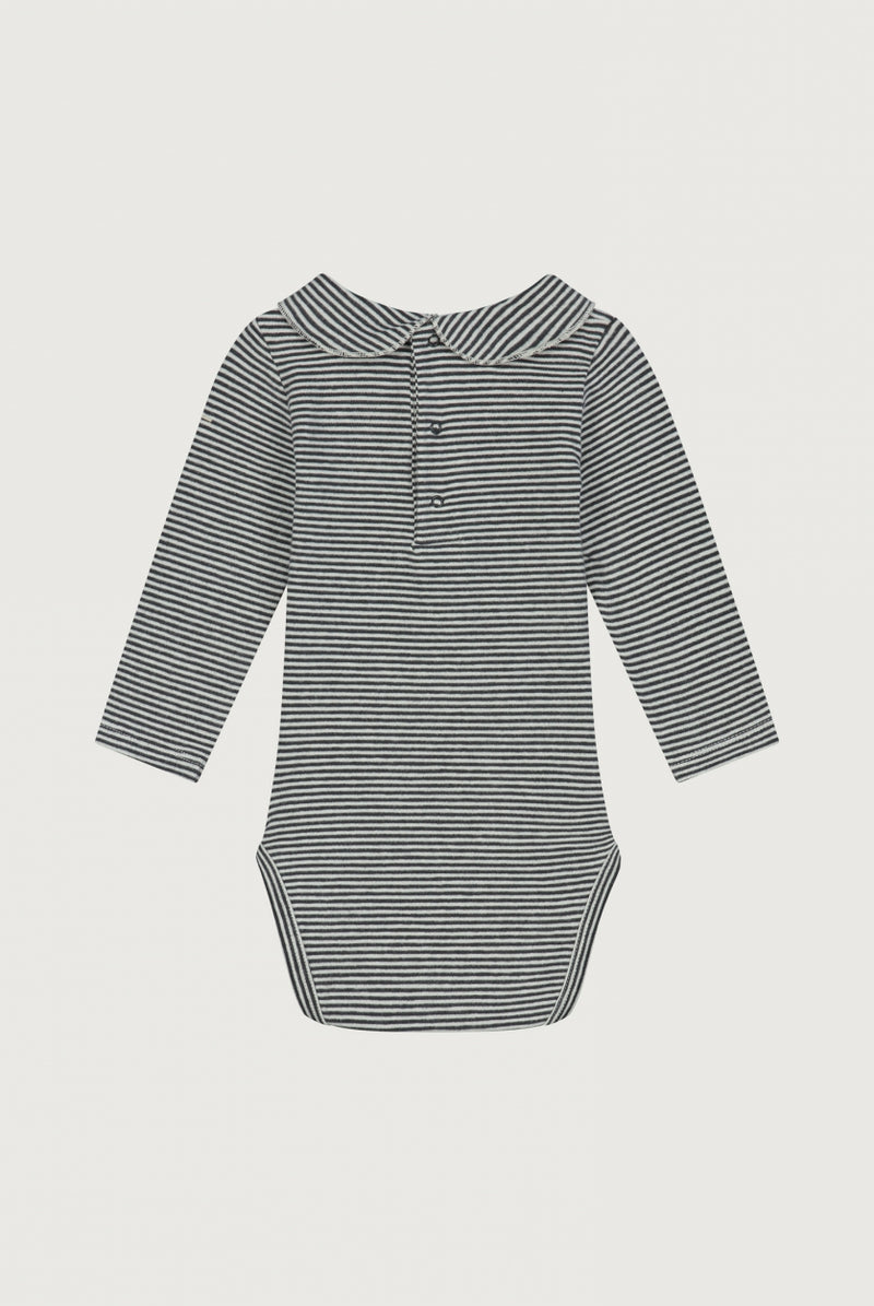 Baby Collar Onesie | Nearly Black - Cream