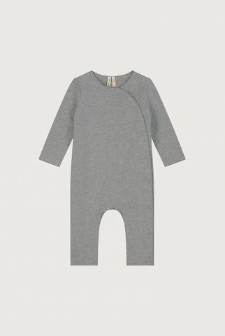 Baby Suit with Snaps | Grey Melange