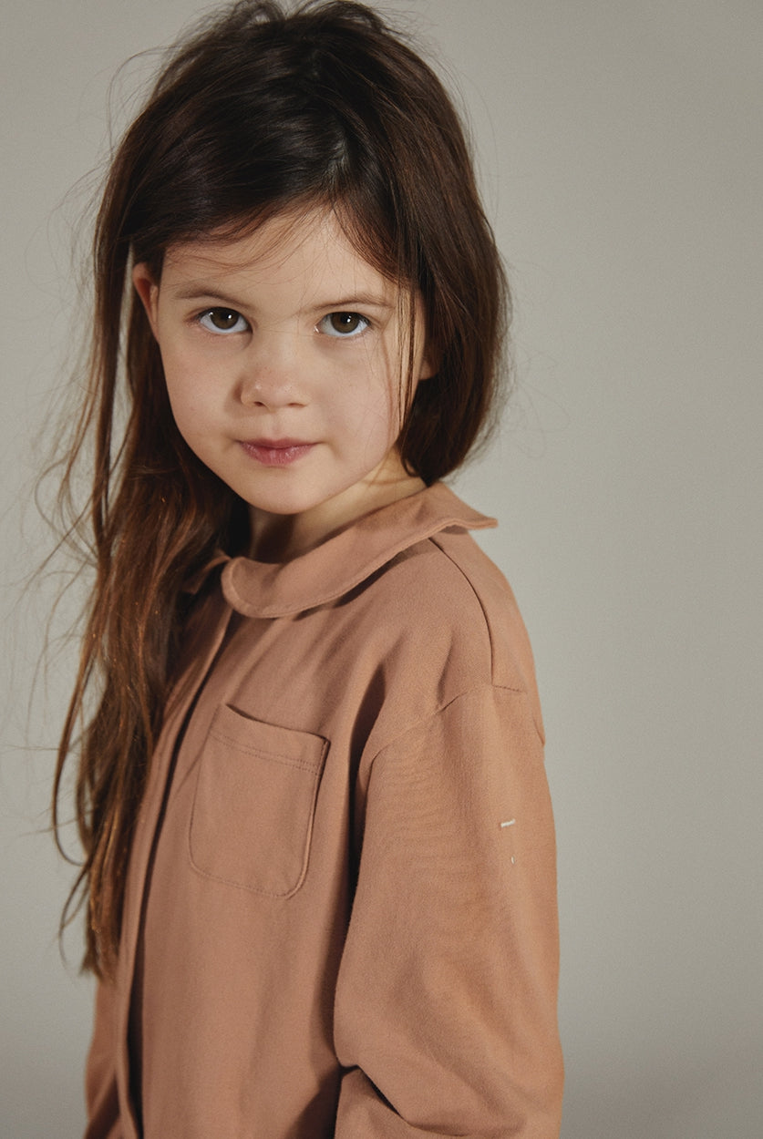 Boxy Blouse met kraag | Biscuit