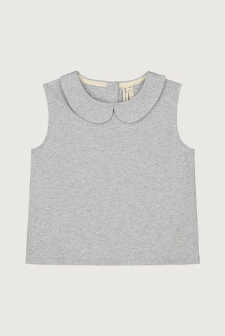 Collar Tank Top | Grey Melange