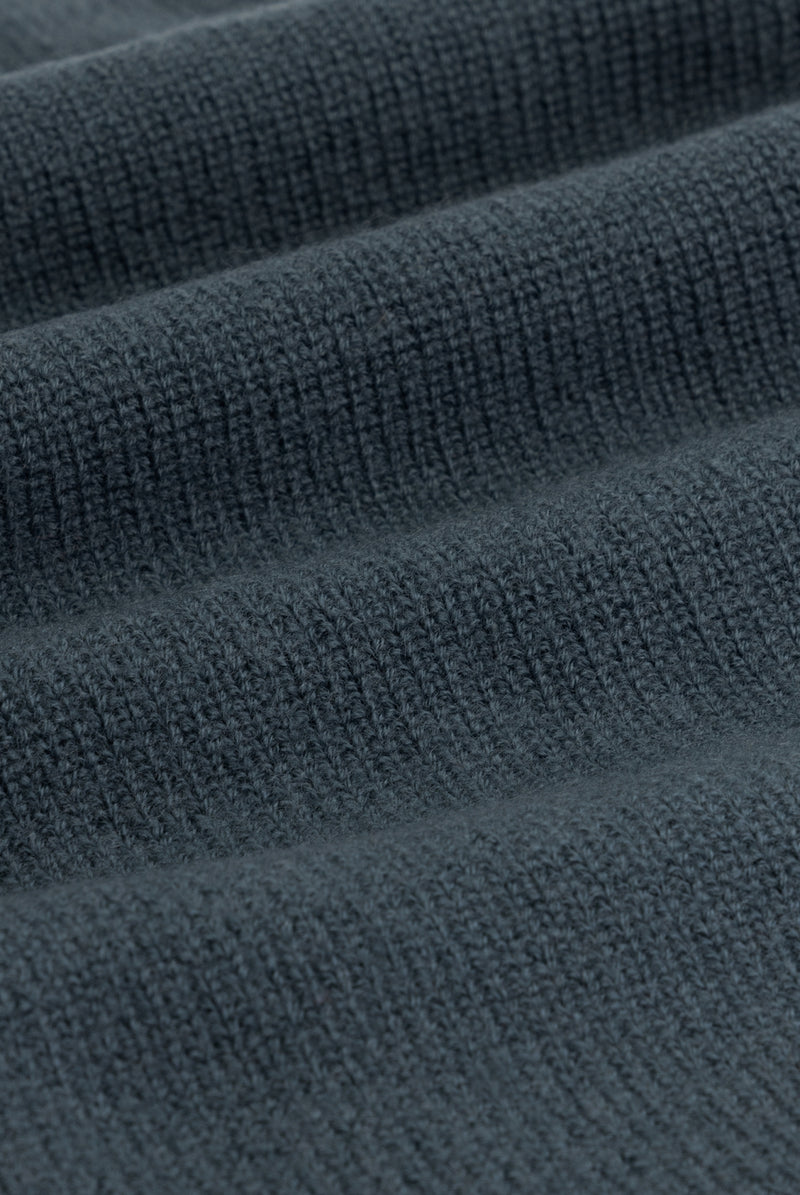 Knitted Endless Scarf | Blue Grey