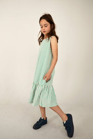 Zomerjurk | Bright Green - Off White