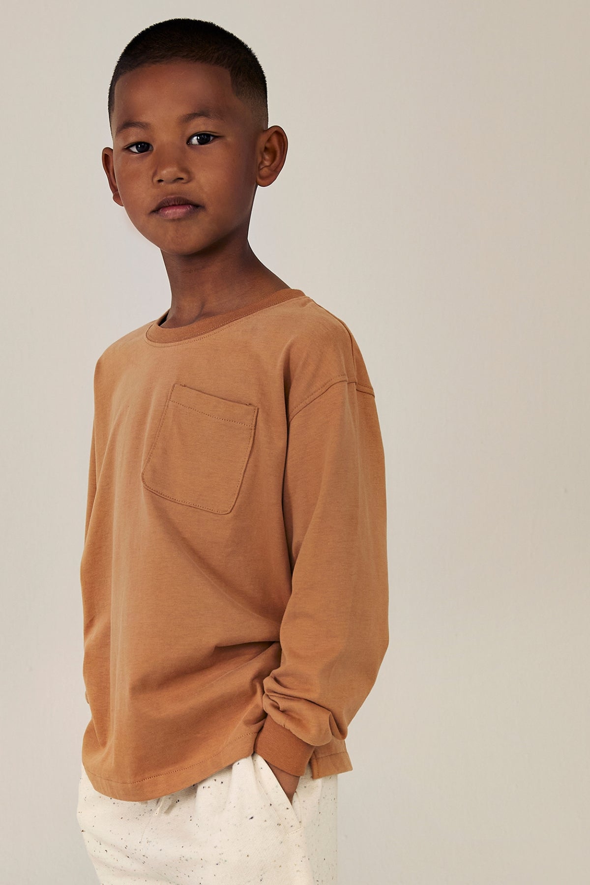 Oversized T-shirt met lange mouwen | Biscuit