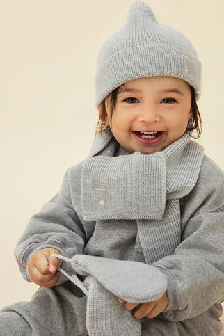 Baby Knitted Mittens | Grey Melange