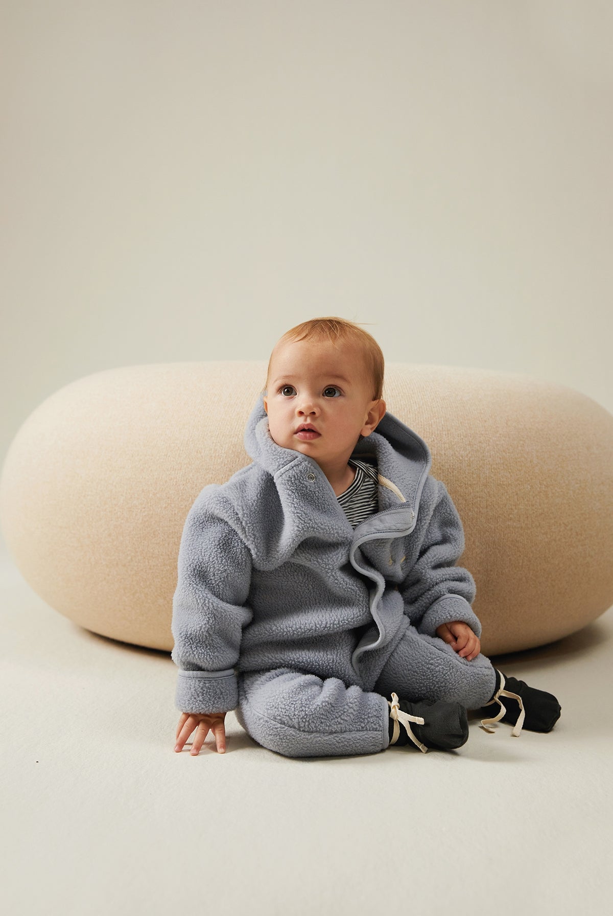 POP Baby Teddy Hooded Suit | Stone Grey