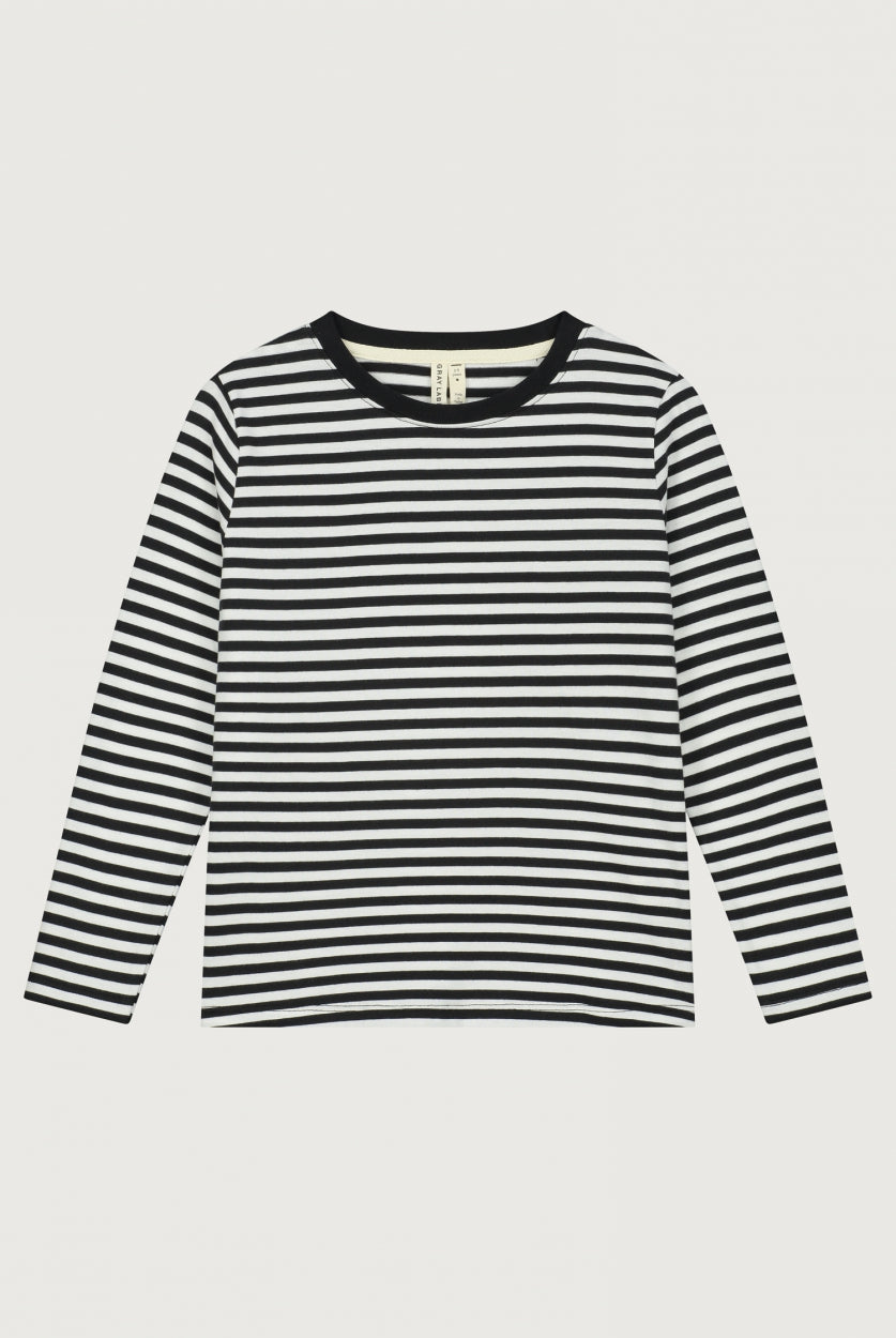 L/S T-Shirt | Nearly Black - Off White