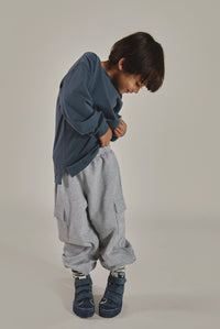 Oversized L/S Tee | Blue Grey