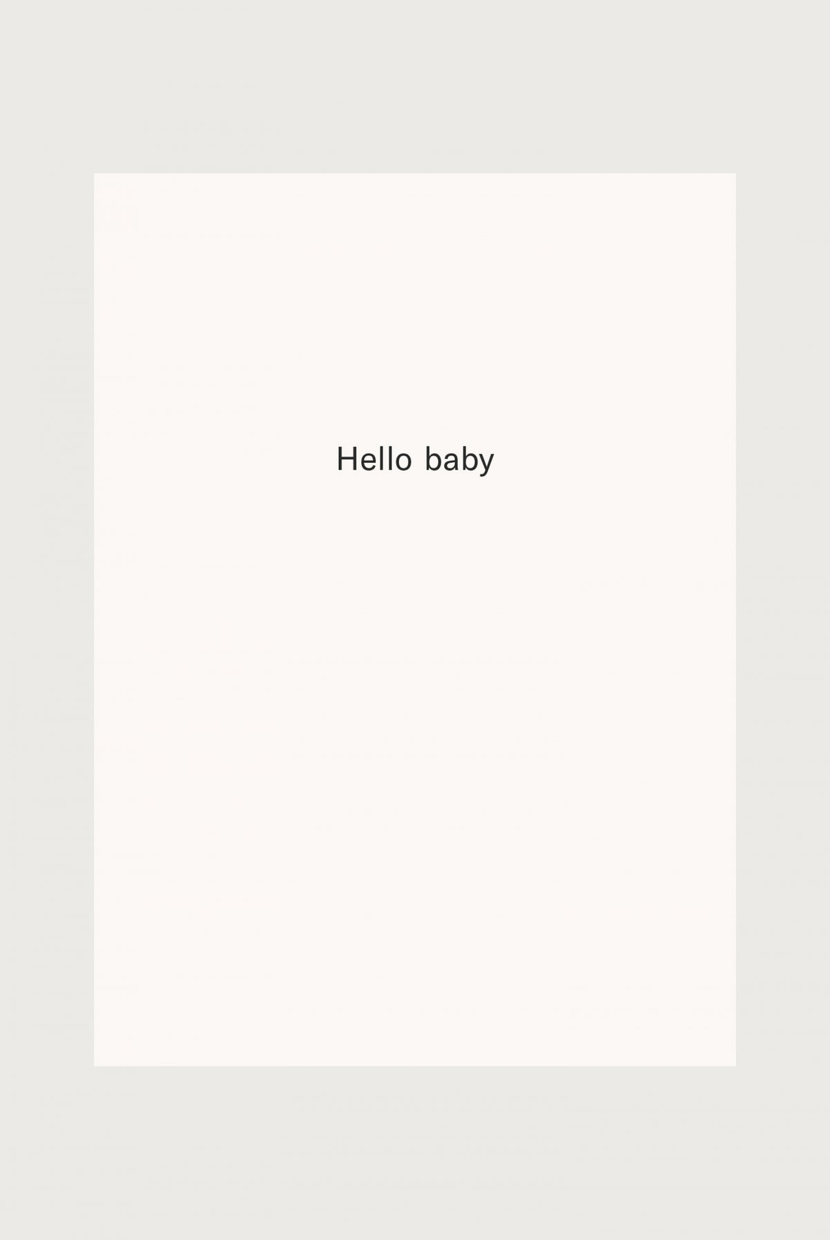 Card - Hello baby | Cream