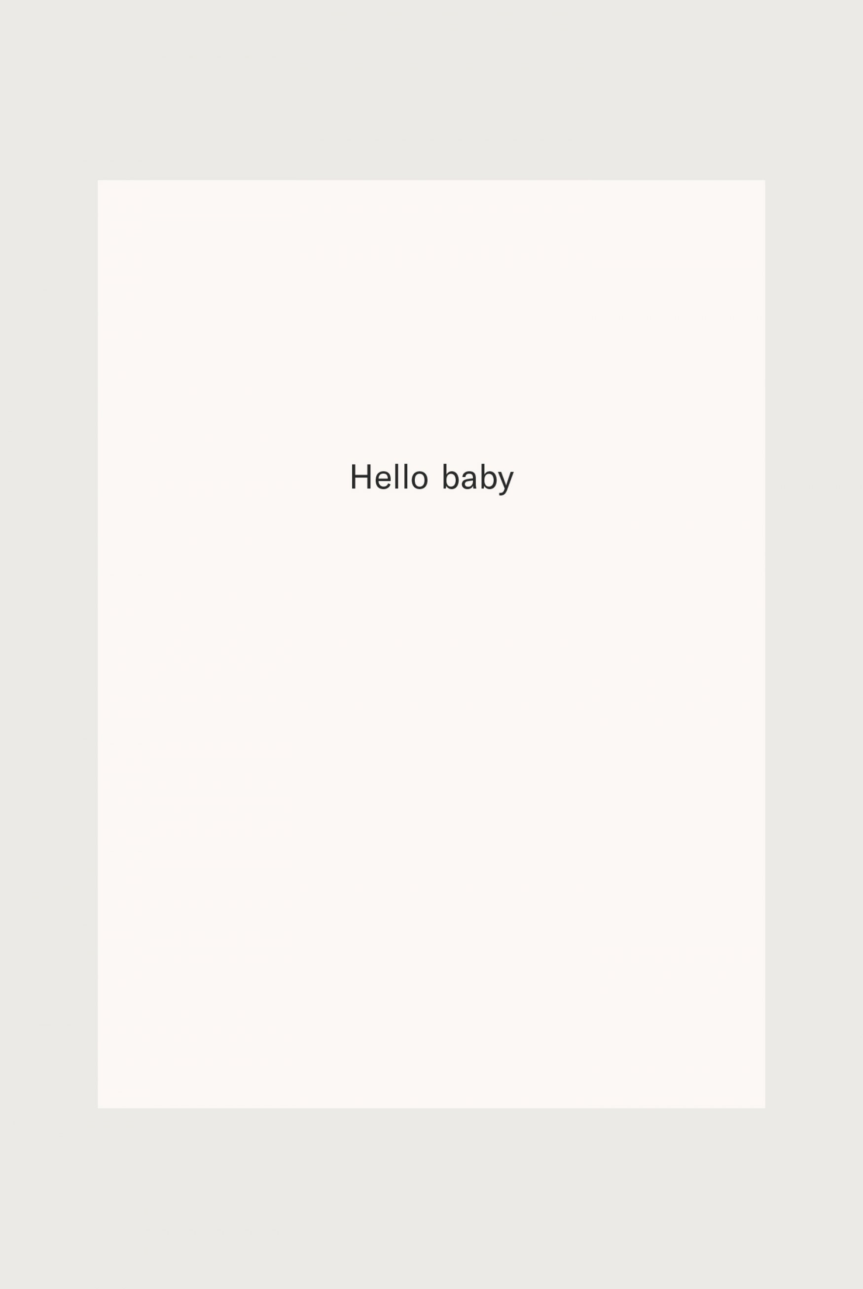 Card | Hello baby | Cream
