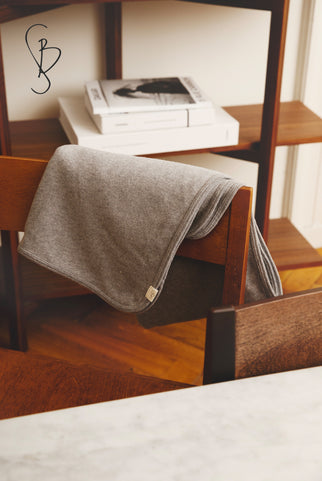 Baby Knitted Jersey Blanket | Grey Melange