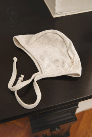 Baby Knitted Jersey Bonnet | Cream Melange