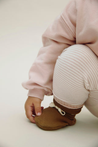 Baby Ribbed Booties | Woody