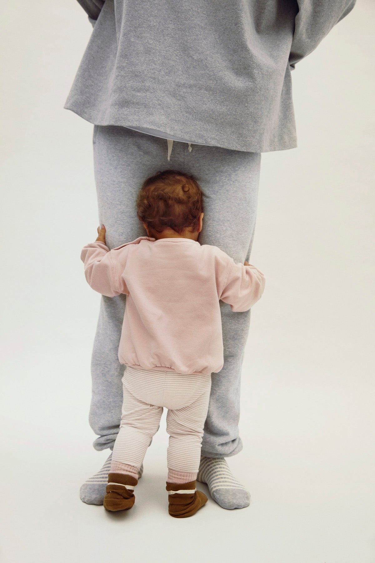 Baby Leggings | Faded Pink - Cream