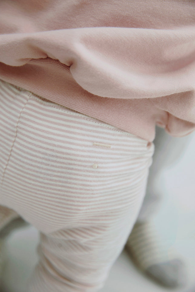 Baby Leggings | Faded Pink - Cream