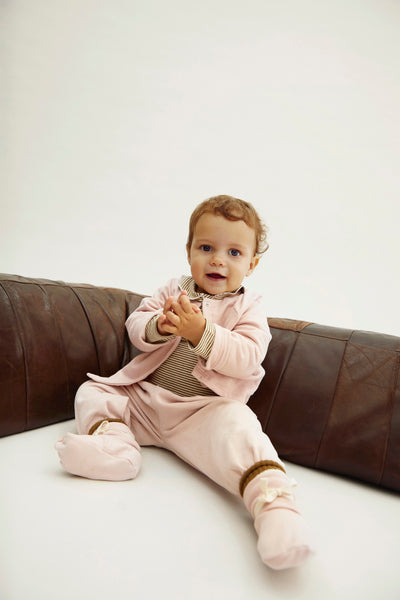 Baby Ribbed Booties | Faded Pink