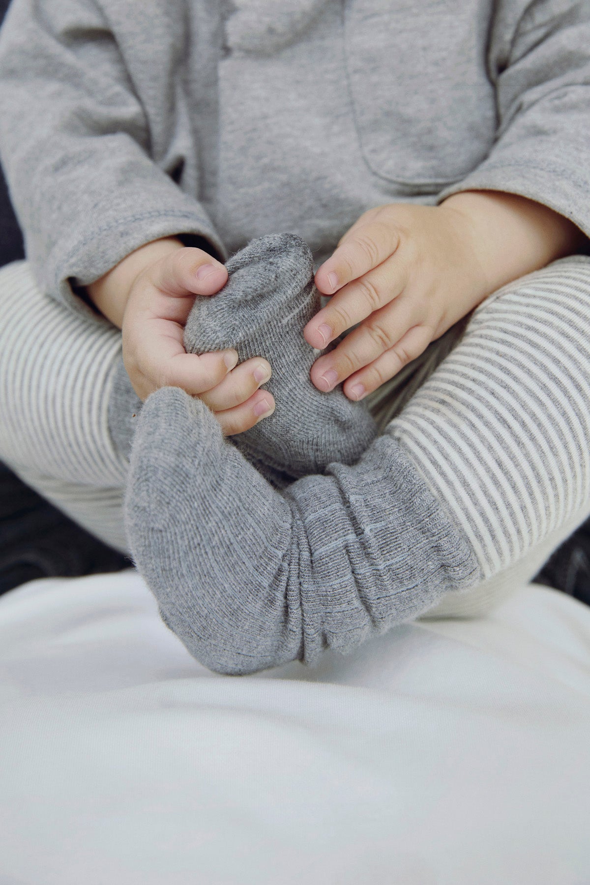 Baby L/S Pocket Tee | Gray Melange