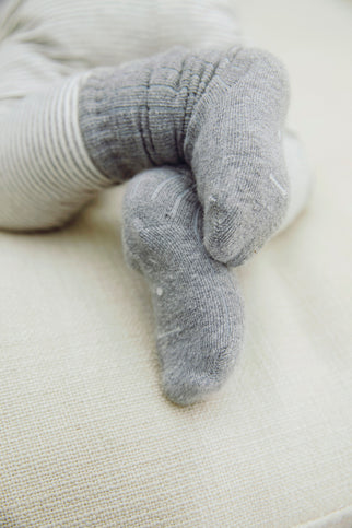 Lange Gerippte Socken | Grey Melange