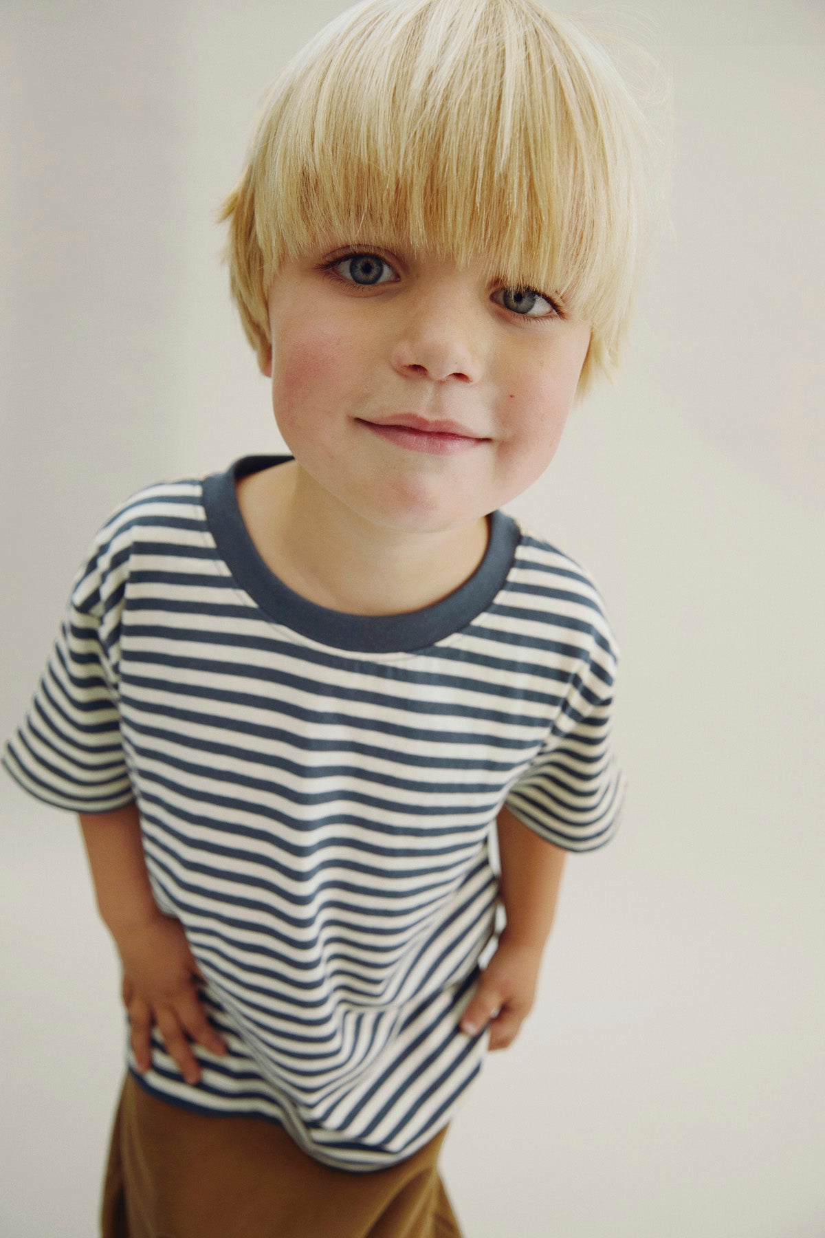 Übergroßes T-Shirt | Blue Grey - Cream