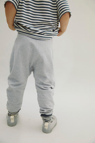 Oversized Tee | Blue Gray - Cream