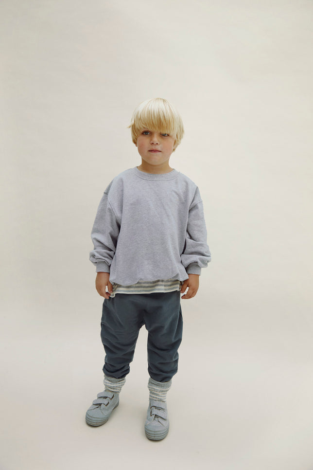 Dropped Shoulder Sweater | Gray Melange