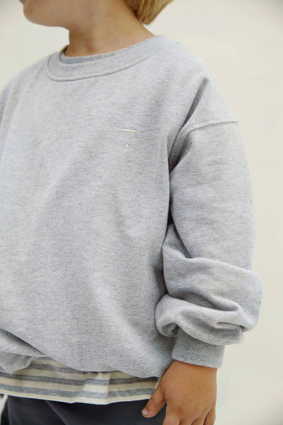Dropped Shoulder Sweater | Gray Melange