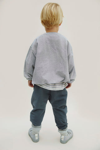 Dropped Shoulder Sweater | Gray Melange