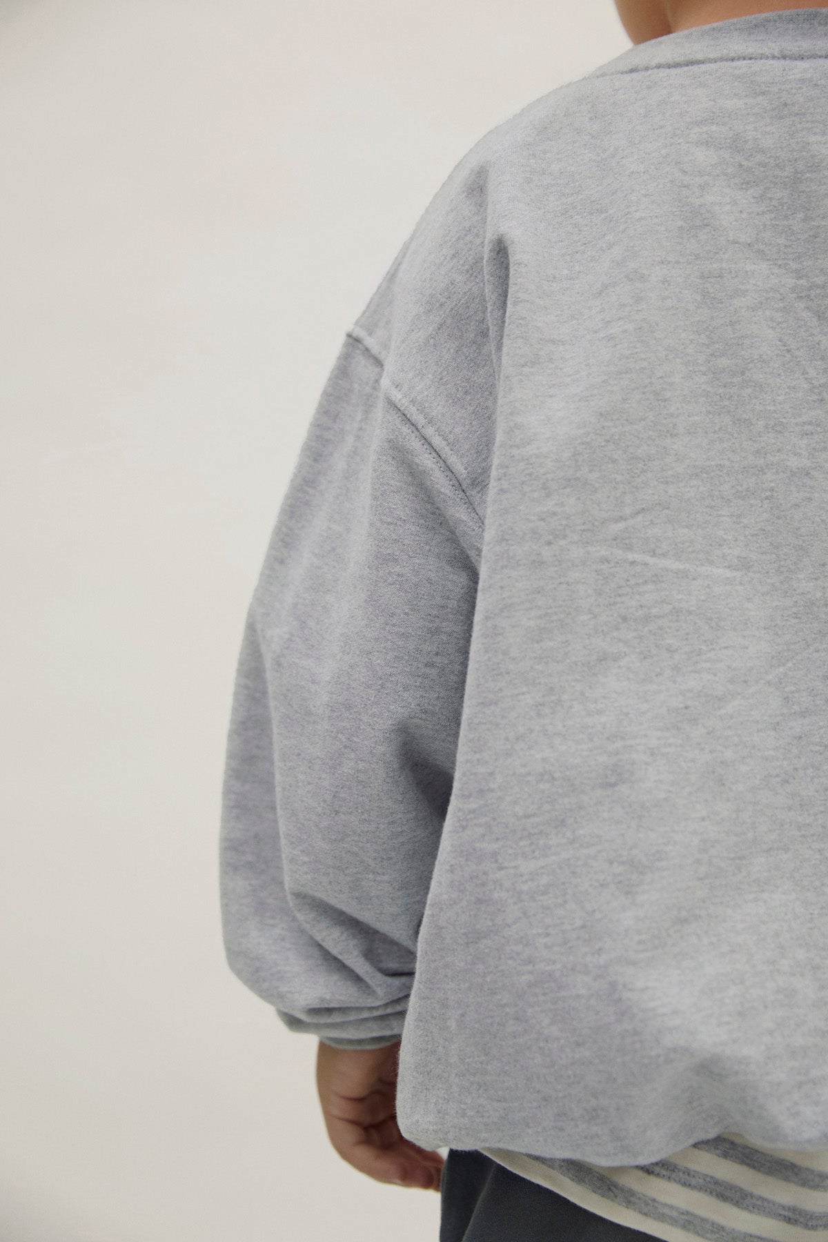 Dropped Shoulder Sweater | Grey Melange