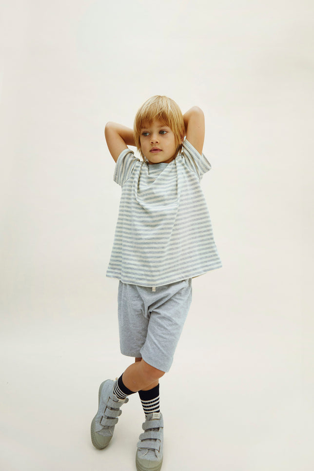 Übergroßes T-Shirt | Gray Melange - Cream