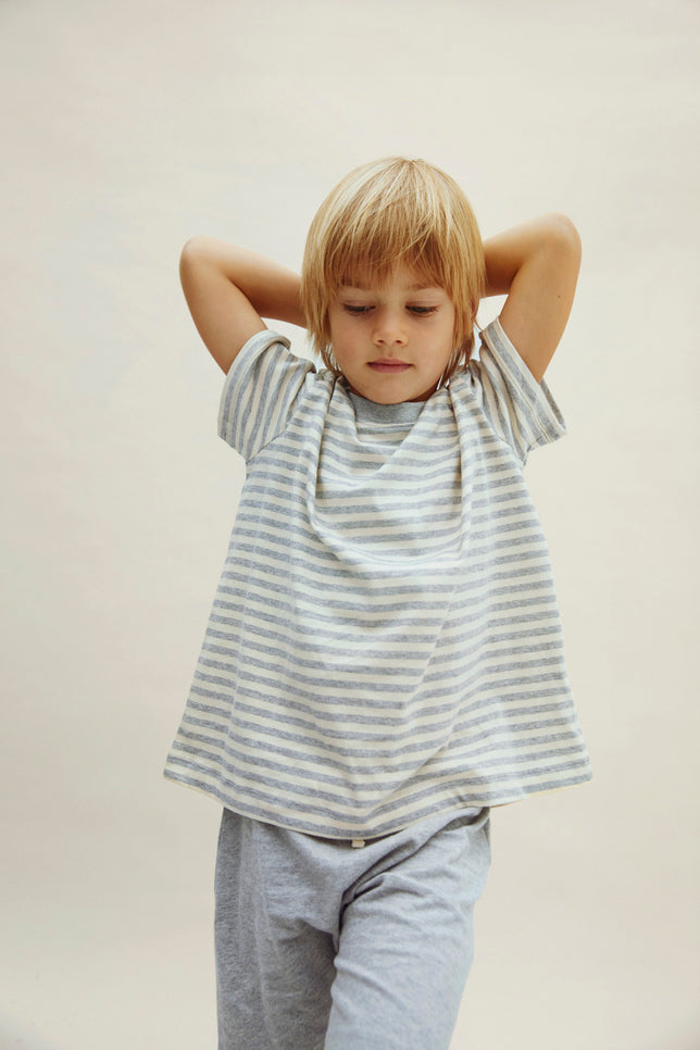 Oversized Tee | Gray Melange - Cream