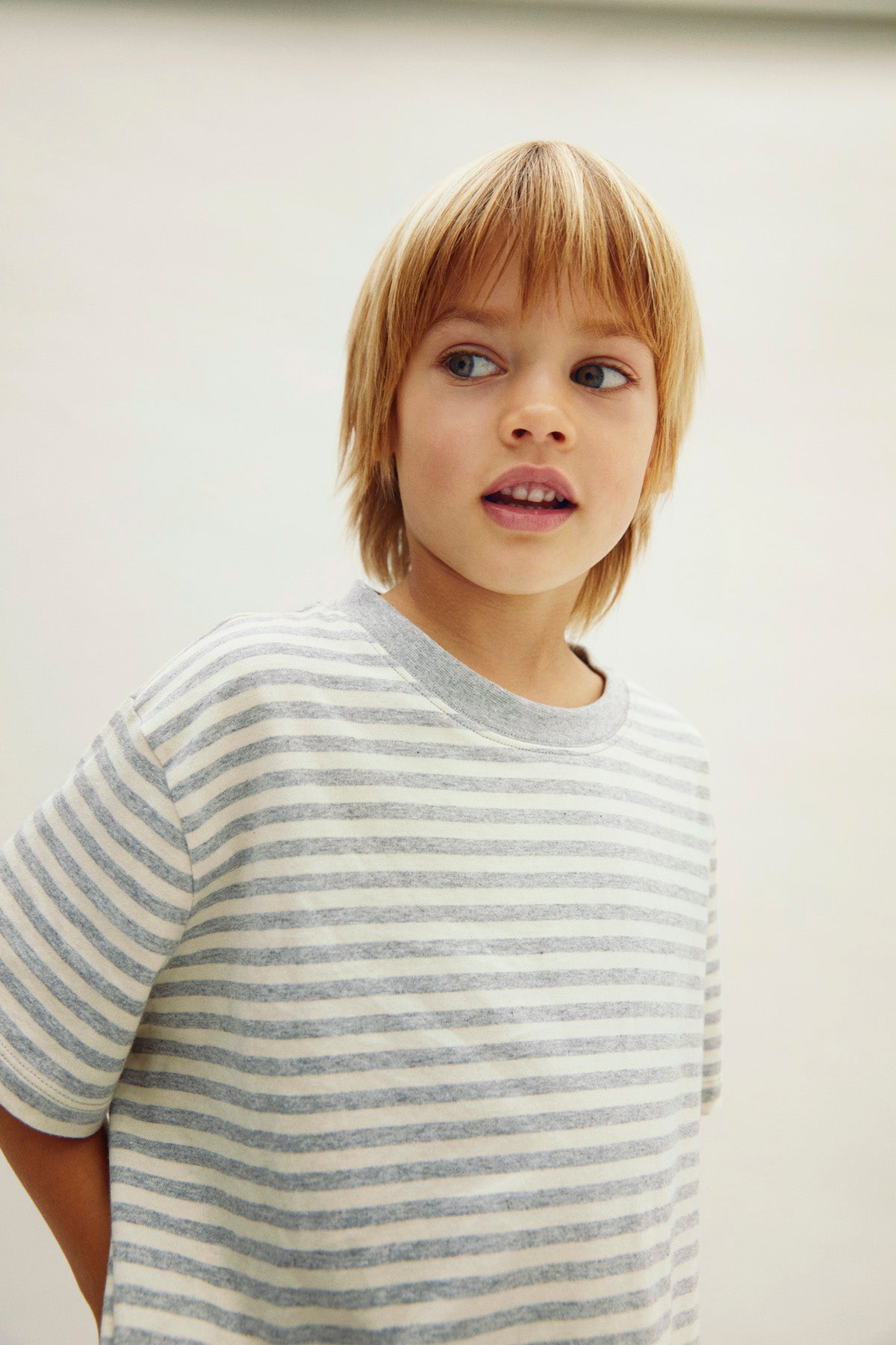 Oversized Tee | Gray Melange - Cream