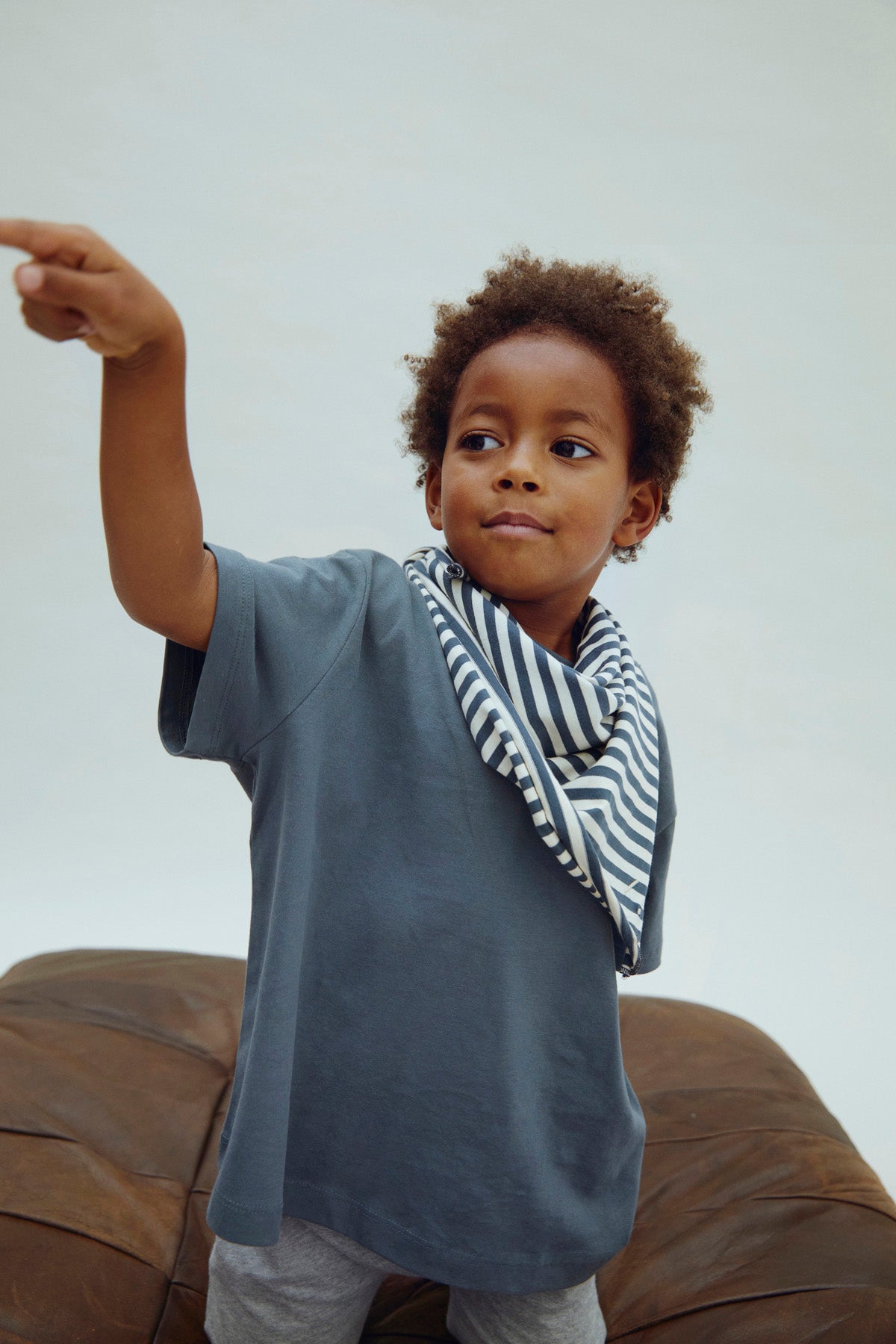 Multi Swaddle - Scarf | Blue Grey - Cream