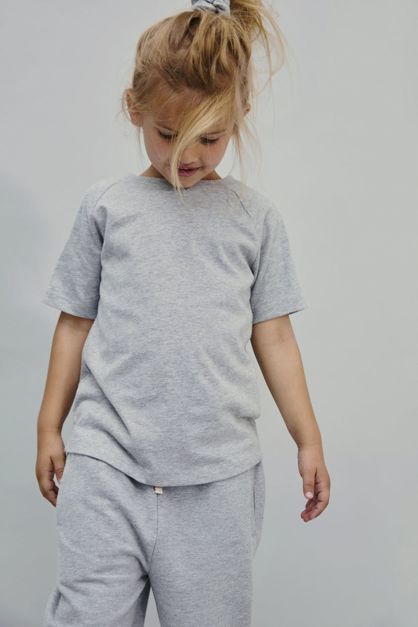 Crewneck T-shirt | Gray Melange
