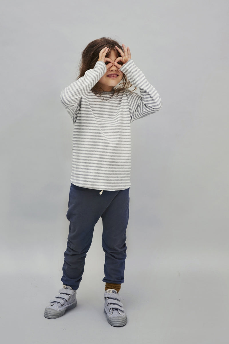 L/S Tee | Grey Melange - Off White