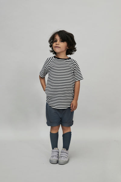Long Ribbed Socks | Blue Gray