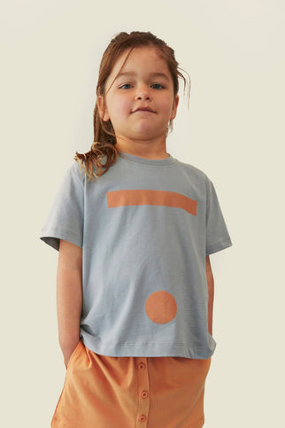 Oversized T-shirt met Logo | Stone Gray - Melon